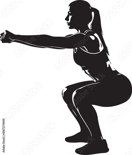 Powerful Woman Squat Exercise Silhouette

Female Fitness Training Squat Pose Illustration

Strong Athletic Woman Workout Silhouette Art