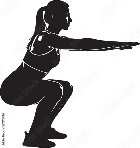 Powerful Woman Squat Exercise Silhouette

Female Fitness Training Squat Pose Illustration

Strong Athletic Woman Workout Silhouette Art
