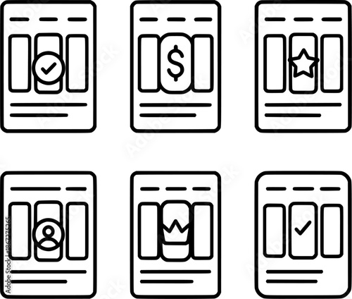 Online subscription plan selection icons