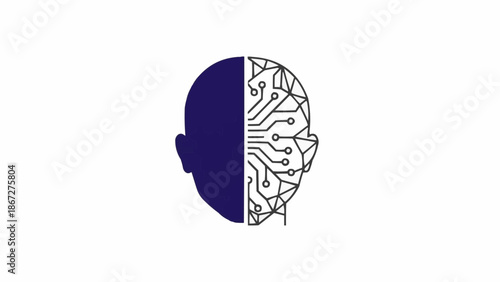 Brain Divided into Two Halves.