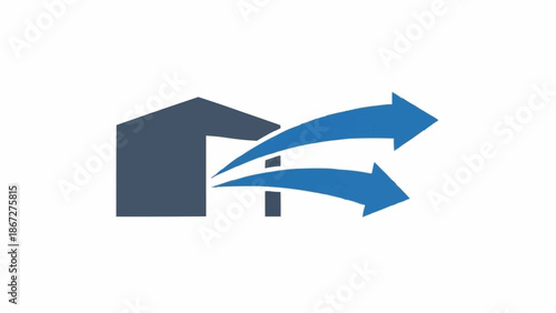 House with arrows moving outside.