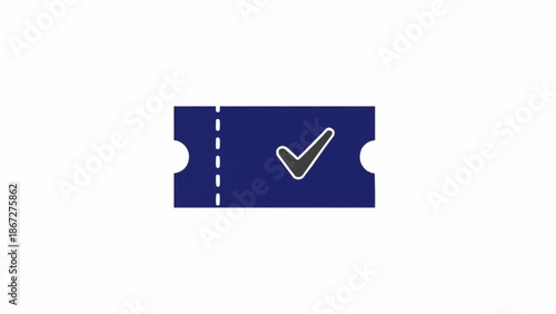 Ticket with green check mark.