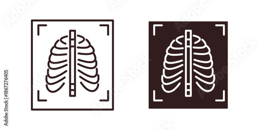 X-ray scan icons Vector Symbol Design Illustration - for app or web. color editable