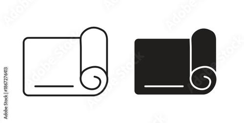 Yoga mat icons Vector Symbol Design Illustration - for app or web. color editable