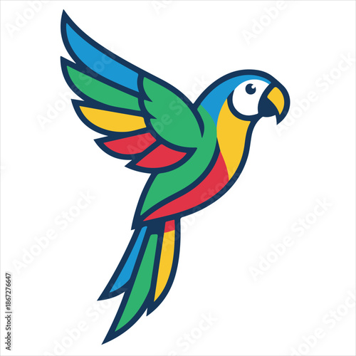 blue and yellow parrot bird vector
