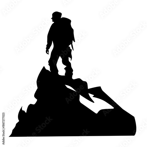 Hiking silhouette vector