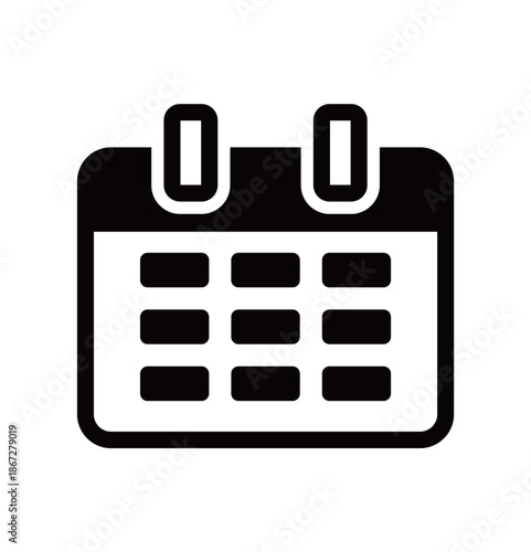 フラットデザインのカレンダーのベクターアイコン・カットアウト | 日付確認や月間行事の計画に使えるグラフィック