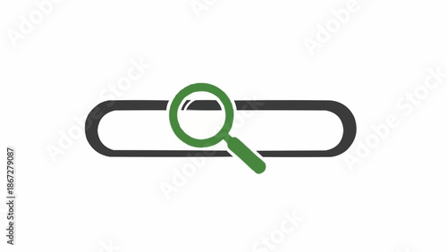 Green magnifying glass on paperclip.
