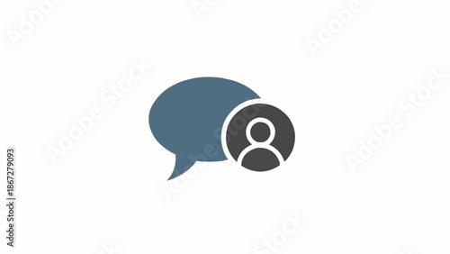 Chat Icon with User Profile Symbol.