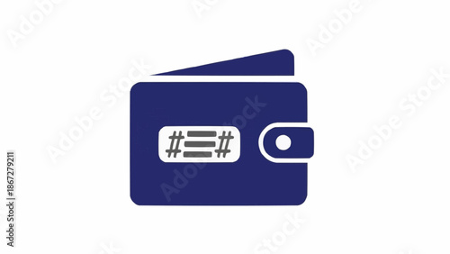 Blue wallet with white details.