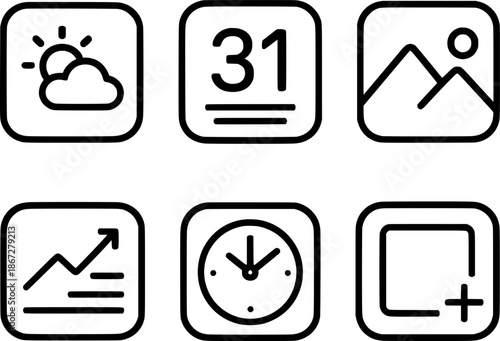 Customizable app widgets for homescreen icon set