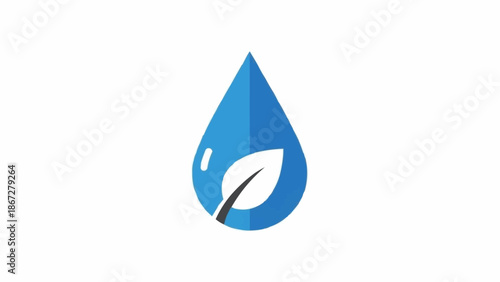 Water Drop with Leaf Inside.