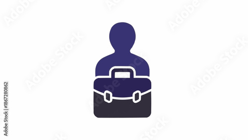 Businessman holding a briefcase icon.