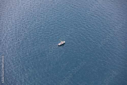 An aerial view captures a s...