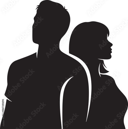 Couple Holding Each Other from Behind

Romantic Couple Silhouette

Love and Togetherness Illustration