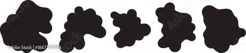Black cloud shapes on white background illustration