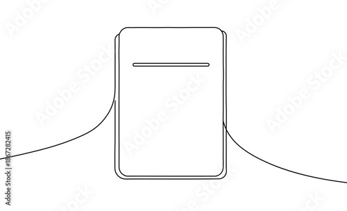 Rectangular box with slot in continuous single line art