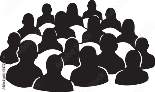 Group of people silhouettes in a meeting or discussion