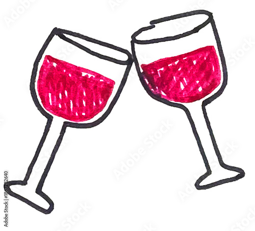 A cute simple vector of two clinking champagne