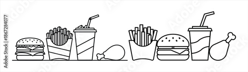 Fast food icons collection for healthy eating options