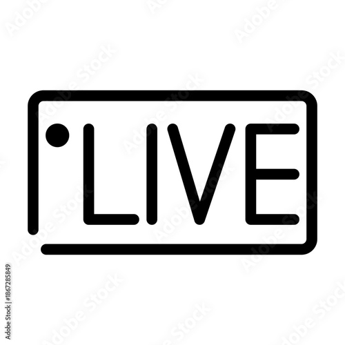 Live broadcast label for streaming, recording, and online video content.