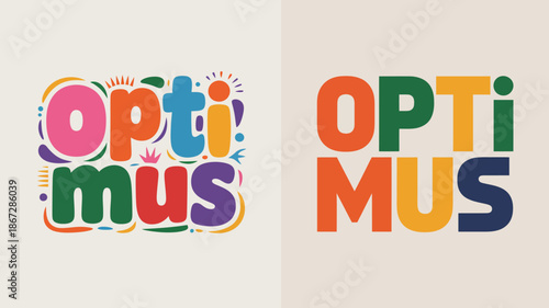 a visual comparison of the optimus logo presented in two distinct color schemes and design variations showcasing branding elements high quality professional detailed modern elegant stylish