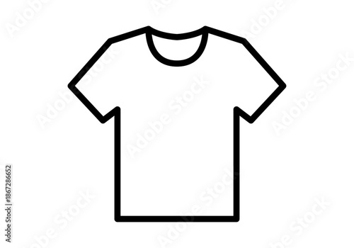 Camiseta de manga corta con cuello redondo en color blanco y contorno negro