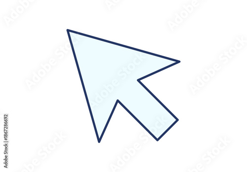 Puntero de ratón de color blanco con contorno azul 