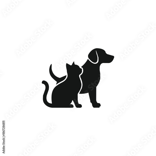 Dog and Cat Pet Care Silhouette Icon