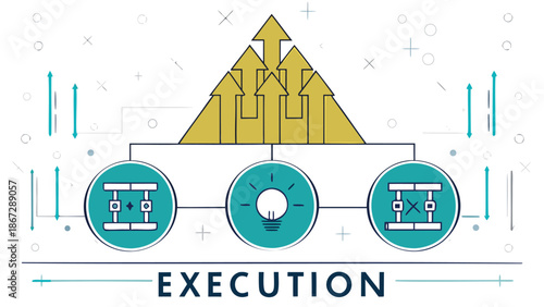 Business strategy execution with innovative ideas and growth