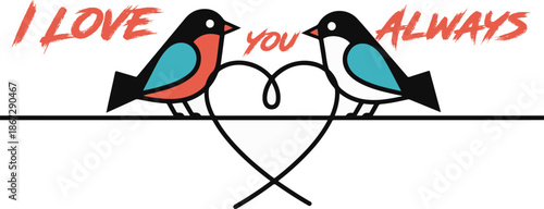 Love Birds on HeartShaped Branch