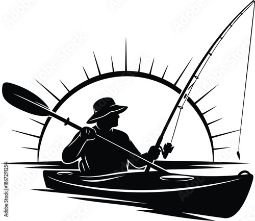Fishing adventure lone angler