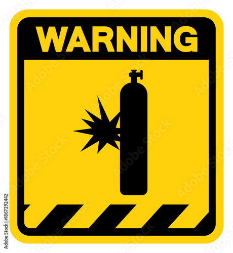 Cylinder Contain Exposive Gas Warning Sign, Vector Illustration, Isolate On White Background Label.EPS10