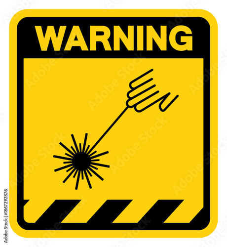 Laser Skin Exposuse Warning Sign, Vector Illustration, Isolate On White Background Label. EPS10