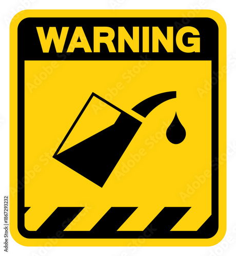 Oil Car Warning Sign, Vector Illustration, Isolate On White Background Label. EPS10