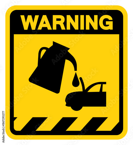 Check Oil Car Warning Sign, Vector Illustration, Isolate On White Background Label. EPS10