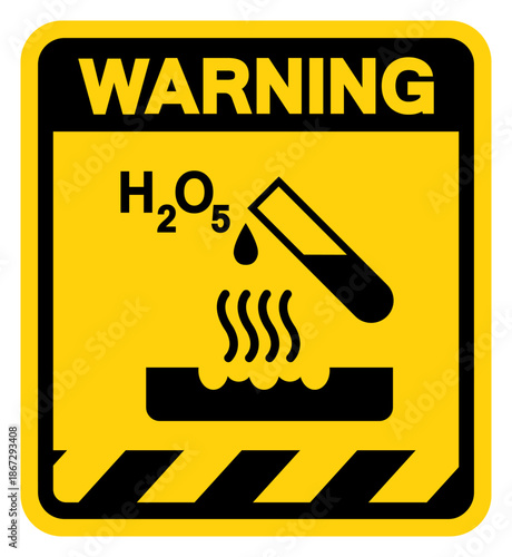 Corrosive H2 O5 Warning Sign, Vector Illustration, Isolate On White Background Label. EPS10