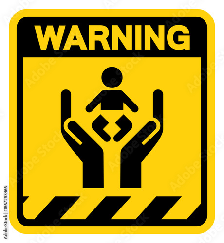 Child Care Center Warning Sign, Vector Illustration, Isolate On White Background Label. EPS10