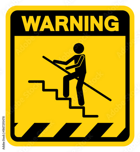 Step Up Watch Your Step Warning Sign, Vector Illustration, Isolate On White Background Label. EPS10