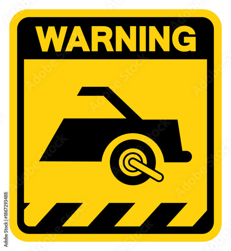 Car Boot Symbol Warning Sign, Vector Illustration, Isolate On White Background Label. EPS10