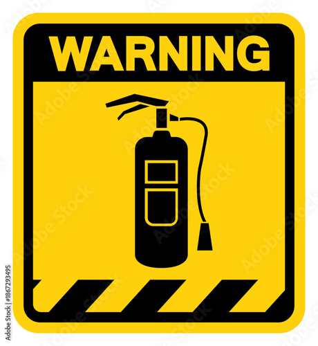 Fire Extinguisher Warning Sign, Vector Illustration, Isolate On White Background Label. EPS10