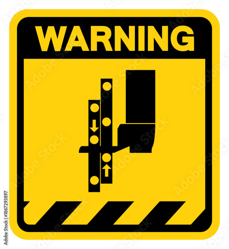 Moving rungs can pinch and crush Warning Sign, Vector Illustration, Isolate On White Background Label. EPS10