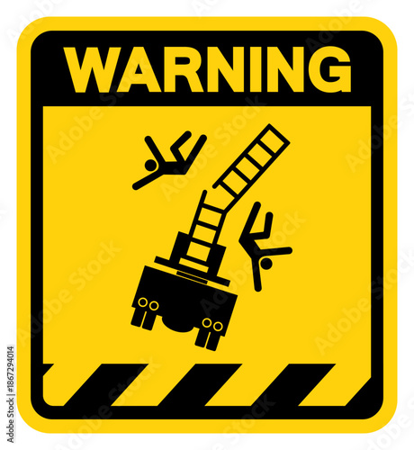 Tip-Over Or Structural Failure Hazard Warning Sign, Vector Illustration, Isolate On White Background Label. EPS10