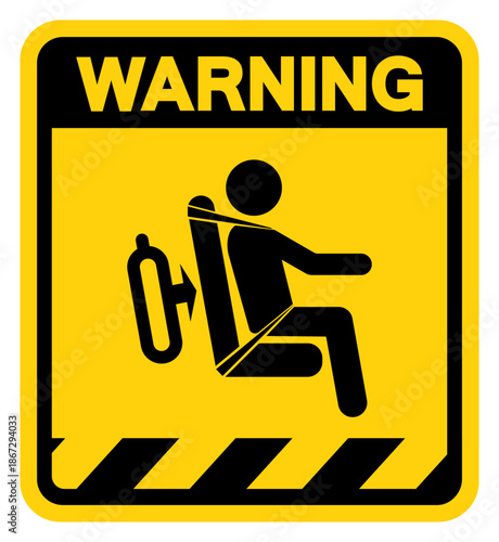 SCBA Seat Crash Hazard Warning Sign, Vector Illustration, Isolate On White Background Label. EPS10