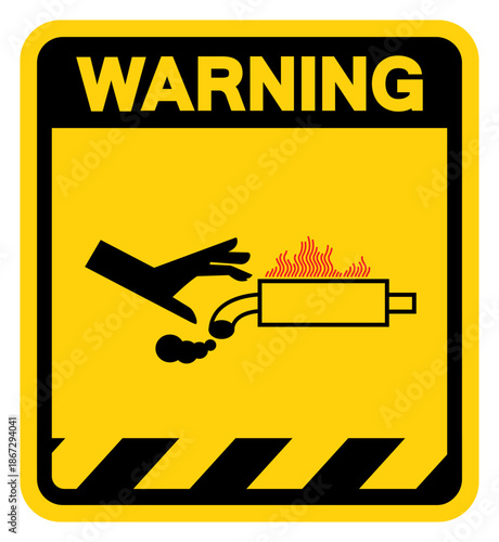 Exhaust Gets Extremely Warning Sign, Vector Illustration, Isolate On White Background Label. EPS10