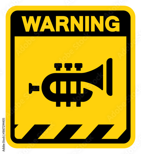 Trumpet Warning Sign, Vector Illustration, Isolate On White Background Label. EPS10