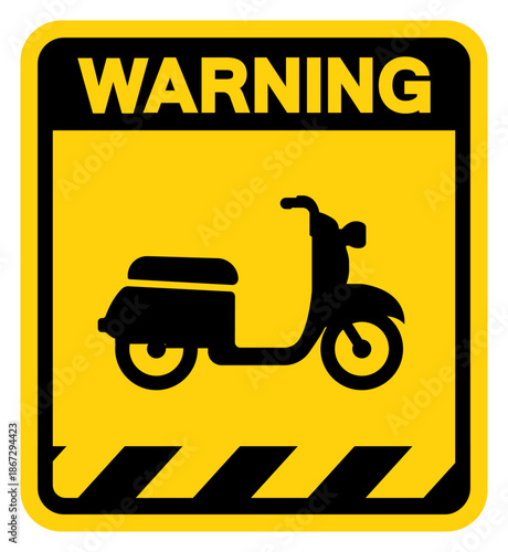 Scooter Warning Sign, Vector Illustration, Isolate On White Background Label. EPS10