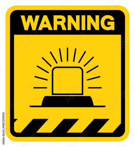 Beacon Must Be Used On This Site Warning Sign, Vector Illustration, Isolate On White Background Label. EPS10