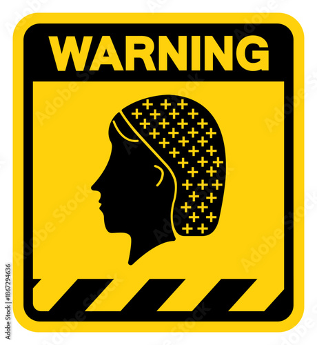 Hair Net Warning Sign, Vector Illustration, Isolate On White Background Label. EPS10