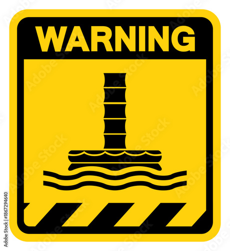 Marine Evacuation Chute Warning Sign, Vector Illustration, Isolate On White Background Label. EPS10